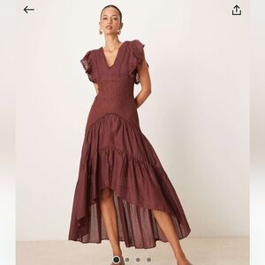 Asos Design Elegant Brown lace cotton Women's Dress